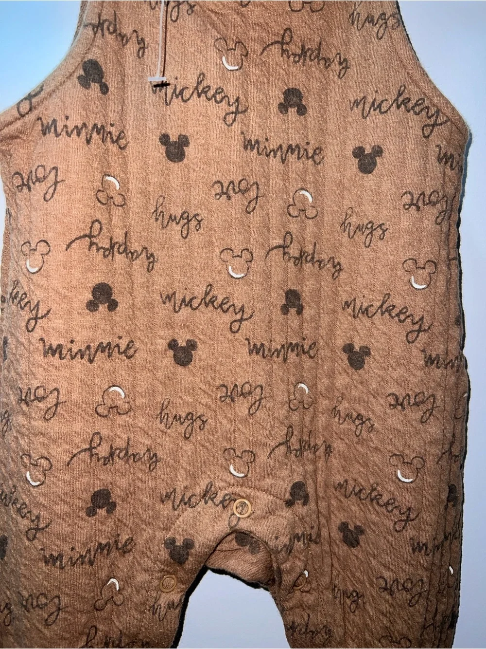 Disney Brown Mickey & Minnie Knit Overalls